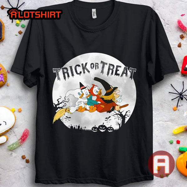 Disney Ducktales Huey Dewey and Louie Witch Halloween Trick Or Treat Shirt