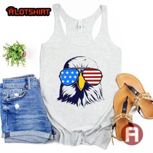 Patriotic Eagle with Sunglasses Tank Top Independence Day Tank Top