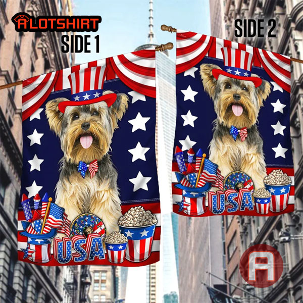 Yorkshire Terrier 4th Of July Flag Yolo