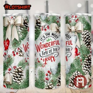 Most Wonderful Time Of The Year Christmas Skinny Tumbler