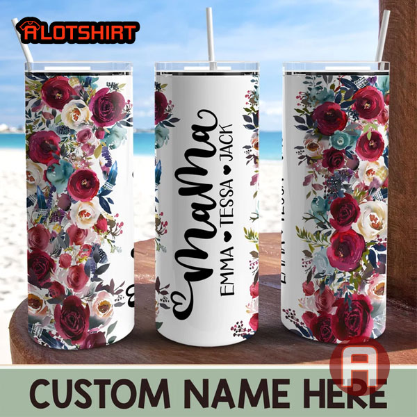 Custom Floral Mama Tumbler Gift For Mom
