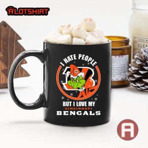 I Hate People But I Love My Cincinati Bengals Christmas The Grinch NFL Team Coffee Mug