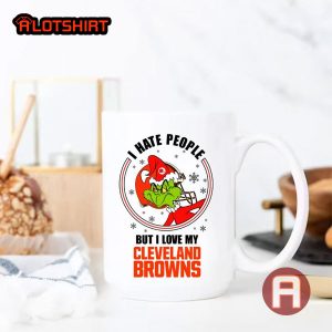 I Hate People But I Love My Cleveland Browns Christmas The Grinch NFL Team Coffee Mug