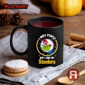 I Hate People But I Love My Steelers The Grinch Christmas NFL Team Coffee Mug