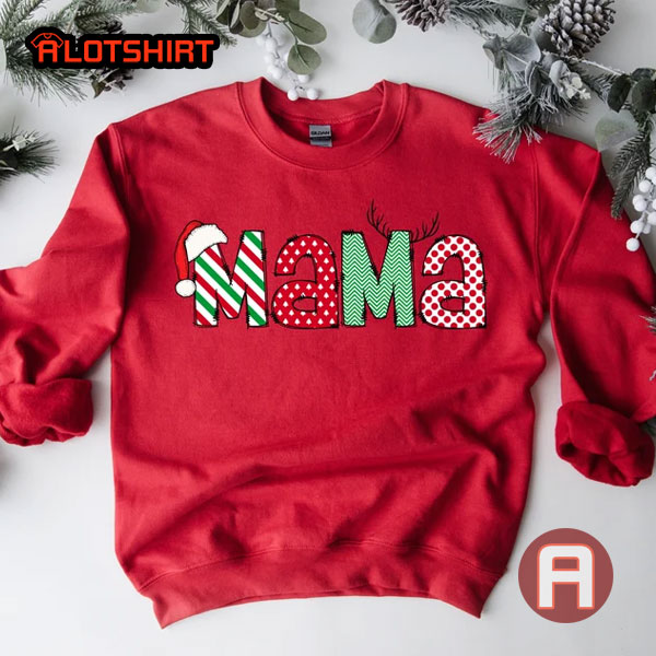 Cute Mama Claus Christmas Shirts Gift For Mama