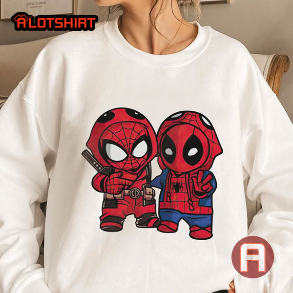 Marvel Spider Man And Deadpool Cosplay Cute Friends Shirt