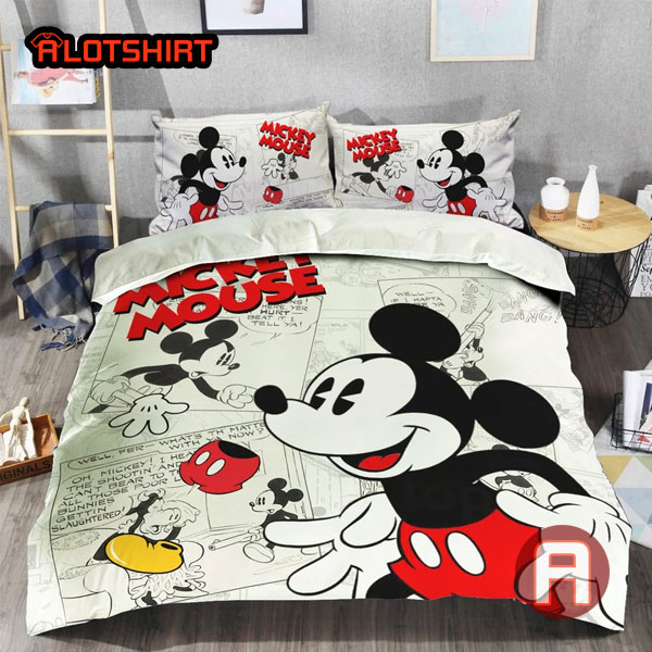 Cute Disney Mickey Mouse Comic Bedding Set