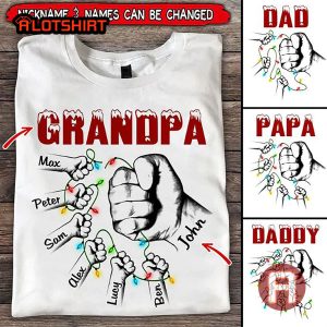Personalized Grandpa Hands Christmas Shirt