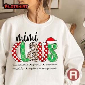 Personalized Mimi Claus Christmas Shirt Gift for Mom
