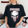 Marvel The Punisher Skull and Red Streaked Logo Shirt For Fans
