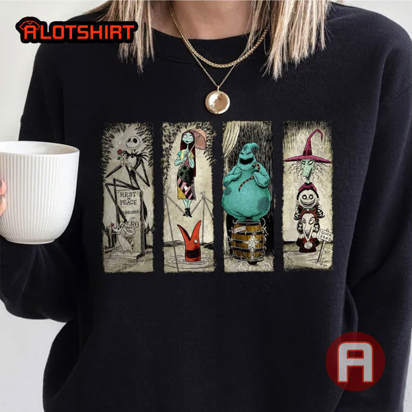 Retro Stretching Room Haunted Mansion The Nightmare Before Christmas Dark Style Shirt