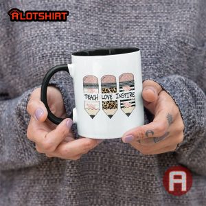Cute Teacher Pencil Coffee Mug Teach Love Inspire Mug
