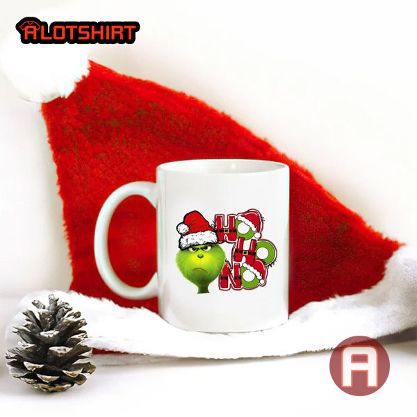 Mean Green Ho Ho Ho Santa Grinch Christmas Face The Grinch Tea Coffee Mugs