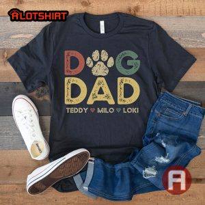 Personalized Dog Dad Shirt With Dog Names Gift for Dog Dad