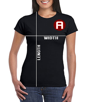 Size Chart Ladies T-Shirt - Alotshirt.com