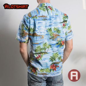 Vintage Blue Aloha Beach Hawaiian Shirt