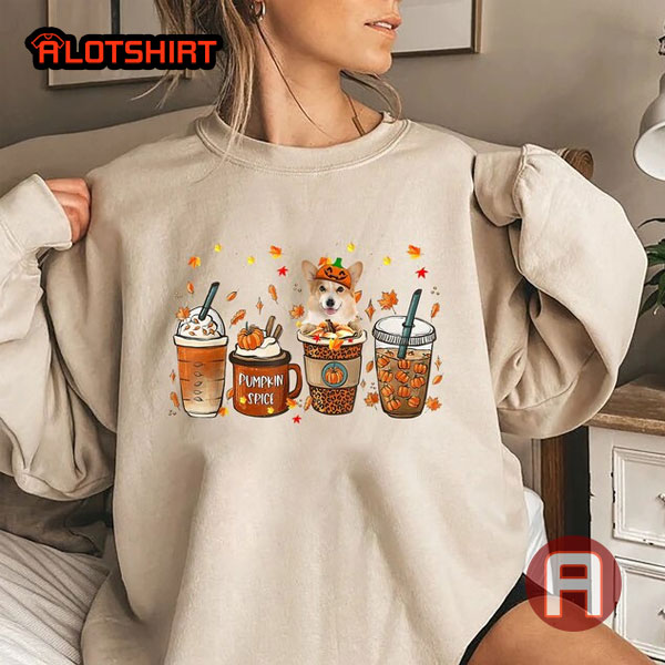 Corgi Pumpkin Spice Latte Iced Thanksgiving Shirt