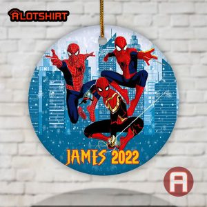 Personalized Three Spiderman Christmas Ornament