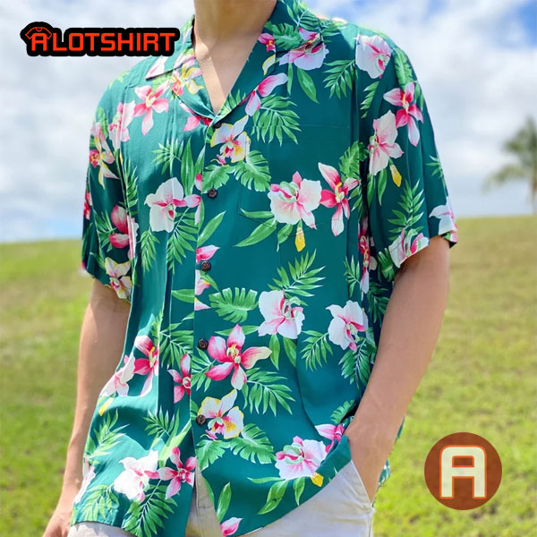 Hibiscus Aloha Hawaiian Shirt Green