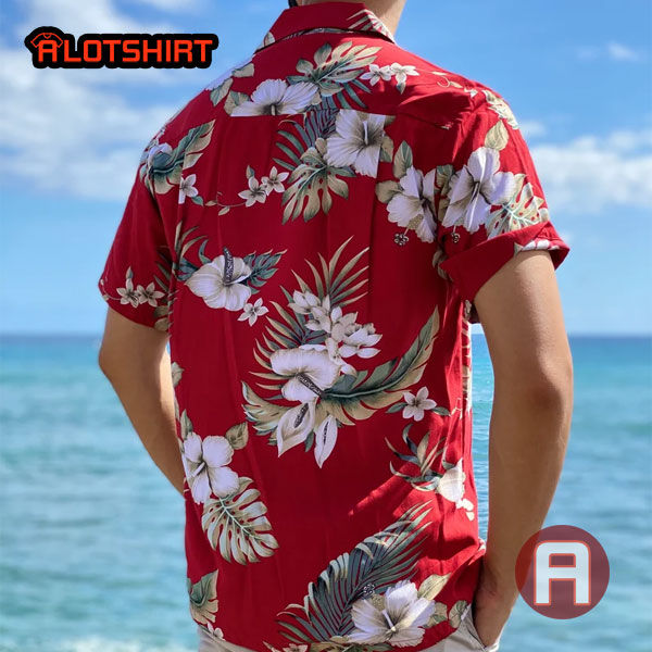 Hibiscus Aloha Hawaiian Shirt Red