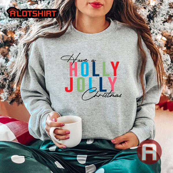 Holly Jolly Rainbow Style Christmas Shirt