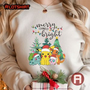 Merry And Bright Pokemon Christmas Sweatshirt