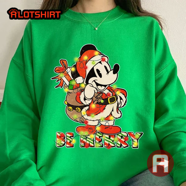 Funny Mickey Mouse Be Merry Christmas Shirt