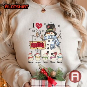 Personalized I Love Being A Grandma Christmas Shirt