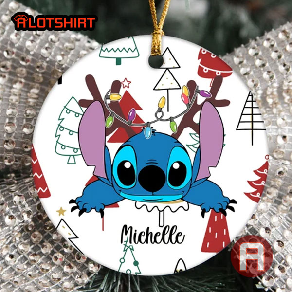 Personalized Stitch And Lilo Christmas Ornament