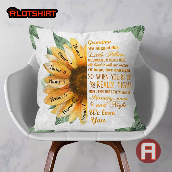 Personalized Sunflower Grandma Pillow With Children Names