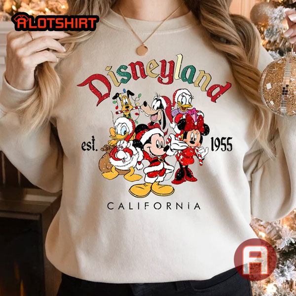 Funny Disneyland Mickey And Friends Est 1955 Christmas Shirt