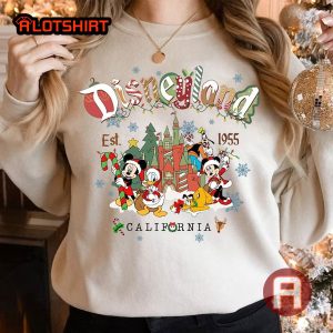 Vintage Mickey And Friends Disneyland Est 1955 Christmas Shirt