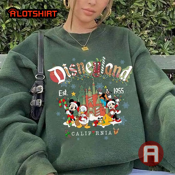 Vintage Mickey And Friends Disneyland Est 1955 Christmas Shirt