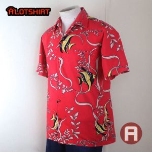 Cute The Red Fish Print Hawaiian Shirt