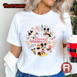 Disney Mickey Mouse And Minnie Groovy Valentine’s Day Shirt