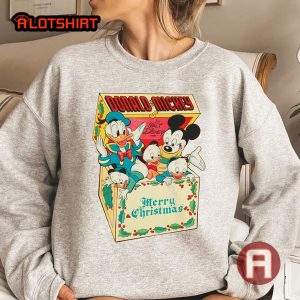 Retro Disney Donald Mickey And Friends Merry Christmas Shirt