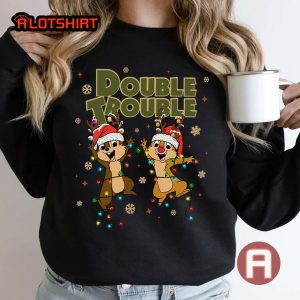 Disney Santa Chip And Dale Double Trouble Christmas Shirt