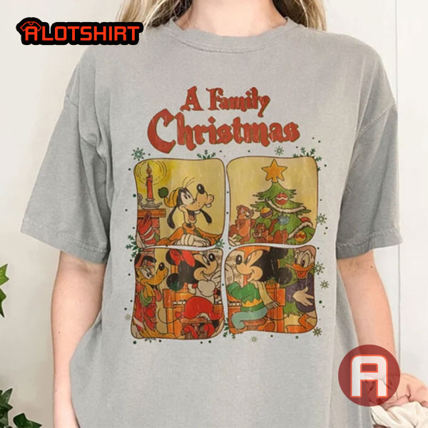 Vintage Disney A Family Christmas Mickey And Friends Shirt