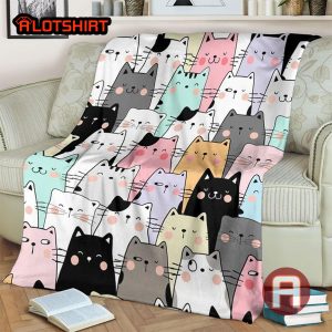 Cute Cats Print Blanket