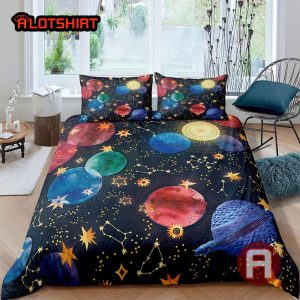 Colorful Planets Galaxy Bedding Set