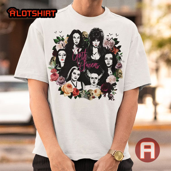 Goth Queens With Flowers Halloween Shirt