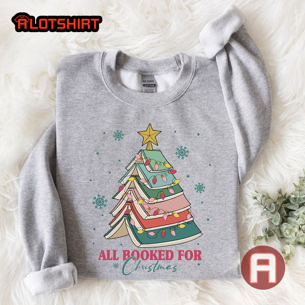 Book Tree Christmas Shirt Gift For Book Lovers