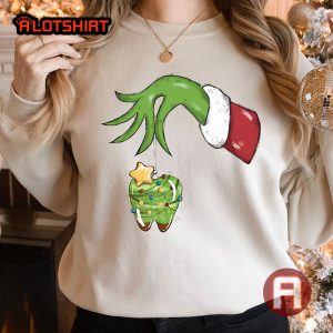 Grinch Christmas Lights Tooth Shirts Gift For Dentist
