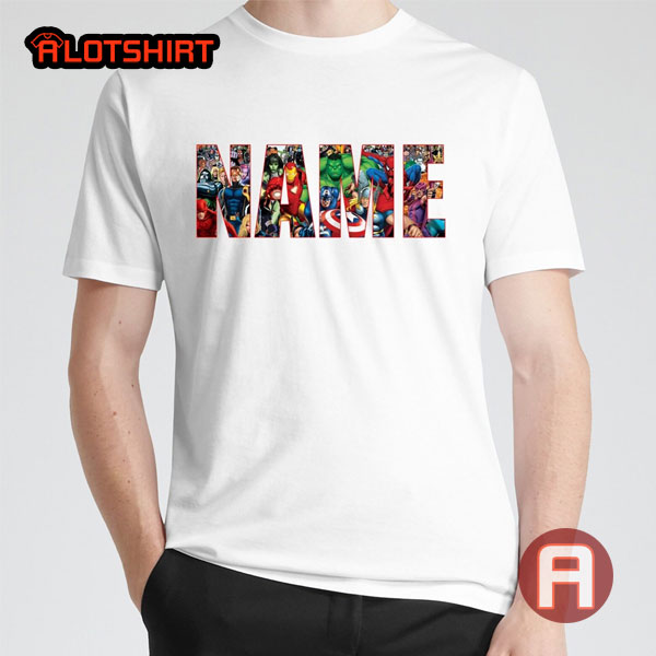 Personalised Name With Marvel Logo T-shirt