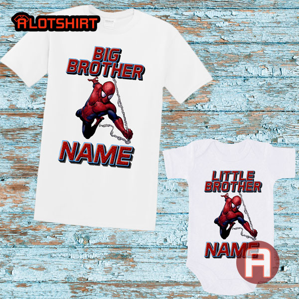 Personalised Spiderman Big Little Brother T-Shirt