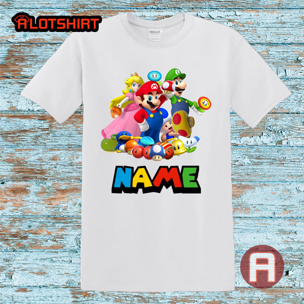 Super Mario Personalized Any Name T-shirt For Kid Birthday